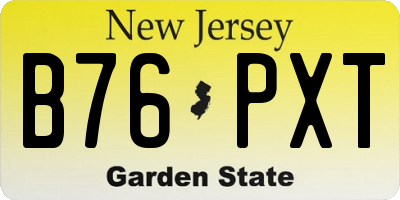 NJ license plate B76PXT