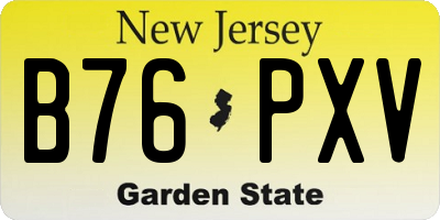 NJ license plate B76PXV