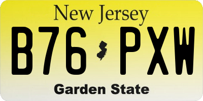 NJ license plate B76PXW