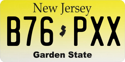 NJ license plate B76PXX