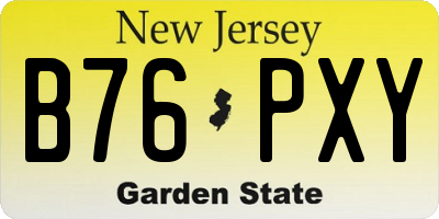 NJ license plate B76PXY