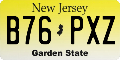 NJ license plate B76PXZ