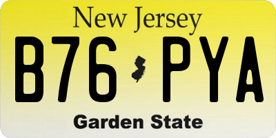 NJ license plate B76PYA