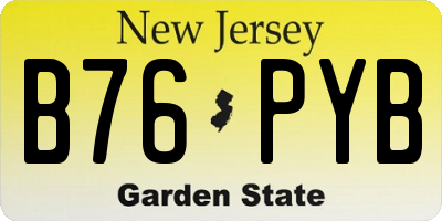 NJ license plate B76PYB