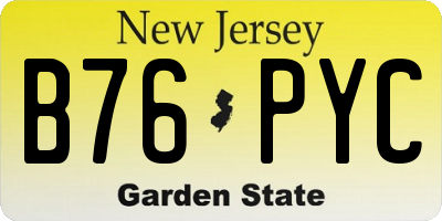 NJ license plate B76PYC