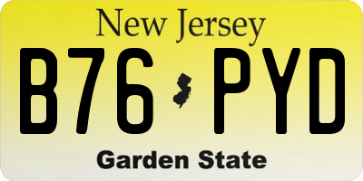NJ license plate B76PYD