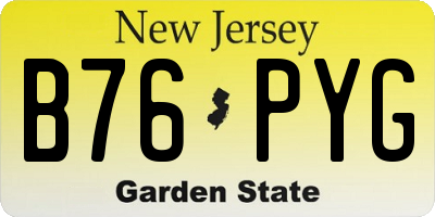 NJ license plate B76PYG