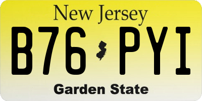 NJ license plate B76PYI