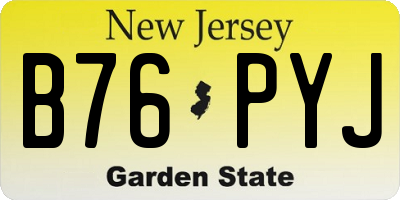 NJ license plate B76PYJ