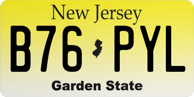 NJ license plate B76PYL