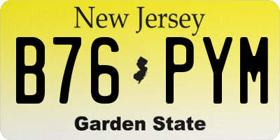 NJ license plate B76PYM