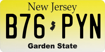 NJ license plate B76PYN