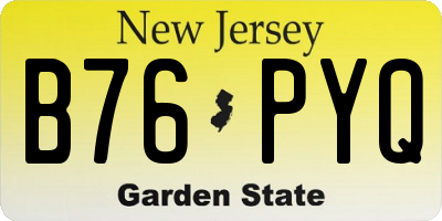 NJ license plate B76PYQ