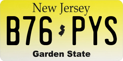 NJ license plate B76PYS