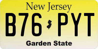 NJ license plate B76PYT