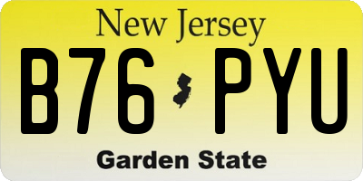 NJ license plate B76PYU