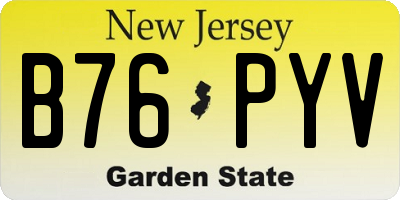 NJ license plate B76PYV