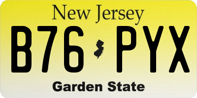 NJ license plate B76PYX