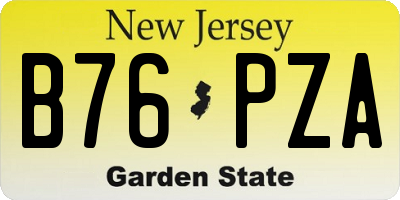 NJ license plate B76PZA