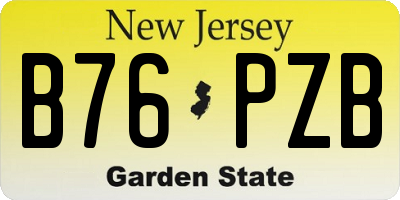 NJ license plate B76PZB