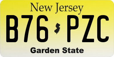 NJ license plate B76PZC
