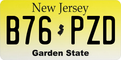 NJ license plate B76PZD