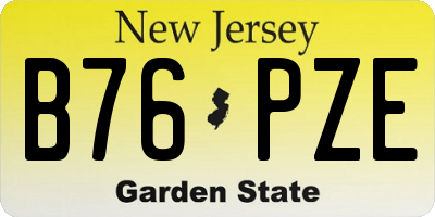 NJ license plate B76PZE