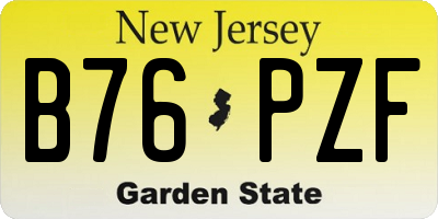 NJ license plate B76PZF