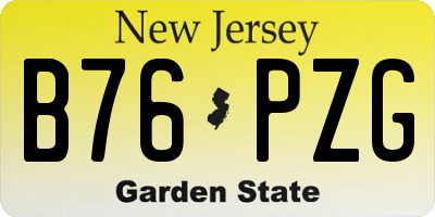 NJ license plate B76PZG