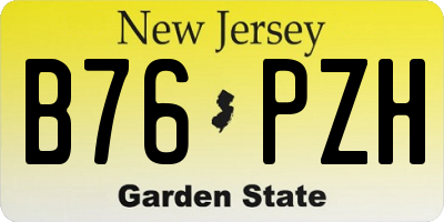 NJ license plate B76PZH