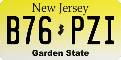 NJ license plate B76PZI