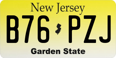 NJ license plate B76PZJ