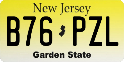 NJ license plate B76PZL