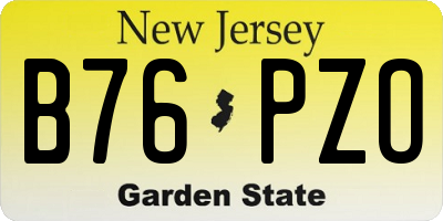 NJ license plate B76PZO