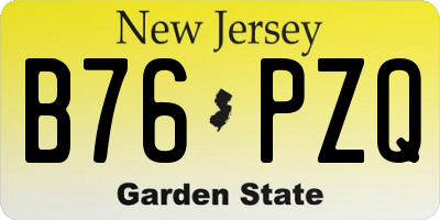 NJ license plate B76PZQ