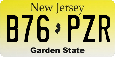 NJ license plate B76PZR