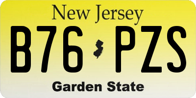 NJ license plate B76PZS