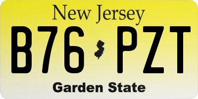 NJ license plate B76PZT
