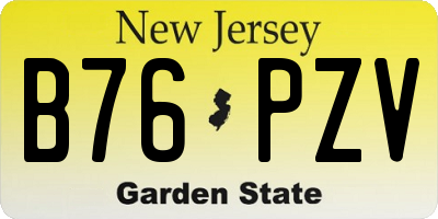 NJ license plate B76PZV