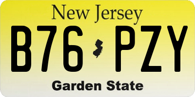 NJ license plate B76PZY