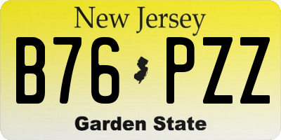 NJ license plate B76PZZ