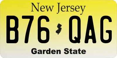NJ license plate B76QAG