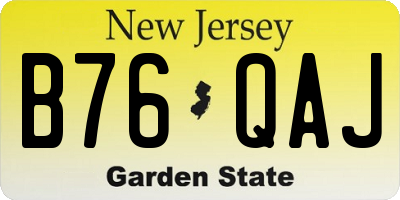 NJ license plate B76QAJ