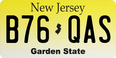NJ license plate B76QAS