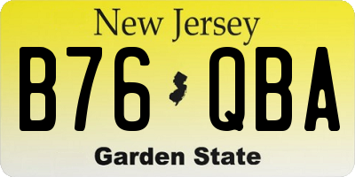 NJ license plate B76QBA