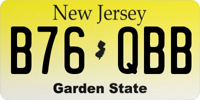NJ license plate B76QBB