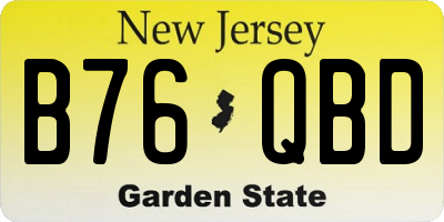 NJ license plate B76QBD