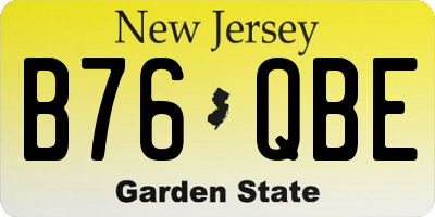 NJ license plate B76QBE