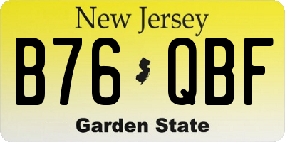 NJ license plate B76QBF