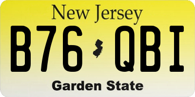 NJ license plate B76QBI